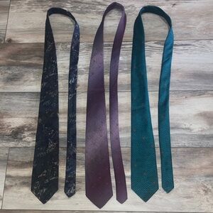Flying Scotsman Tie Lot of 3 Multicolor Polyester Silk Blend VTG